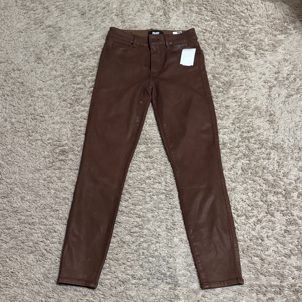 PAIGE waxed skinny jeans - NWT